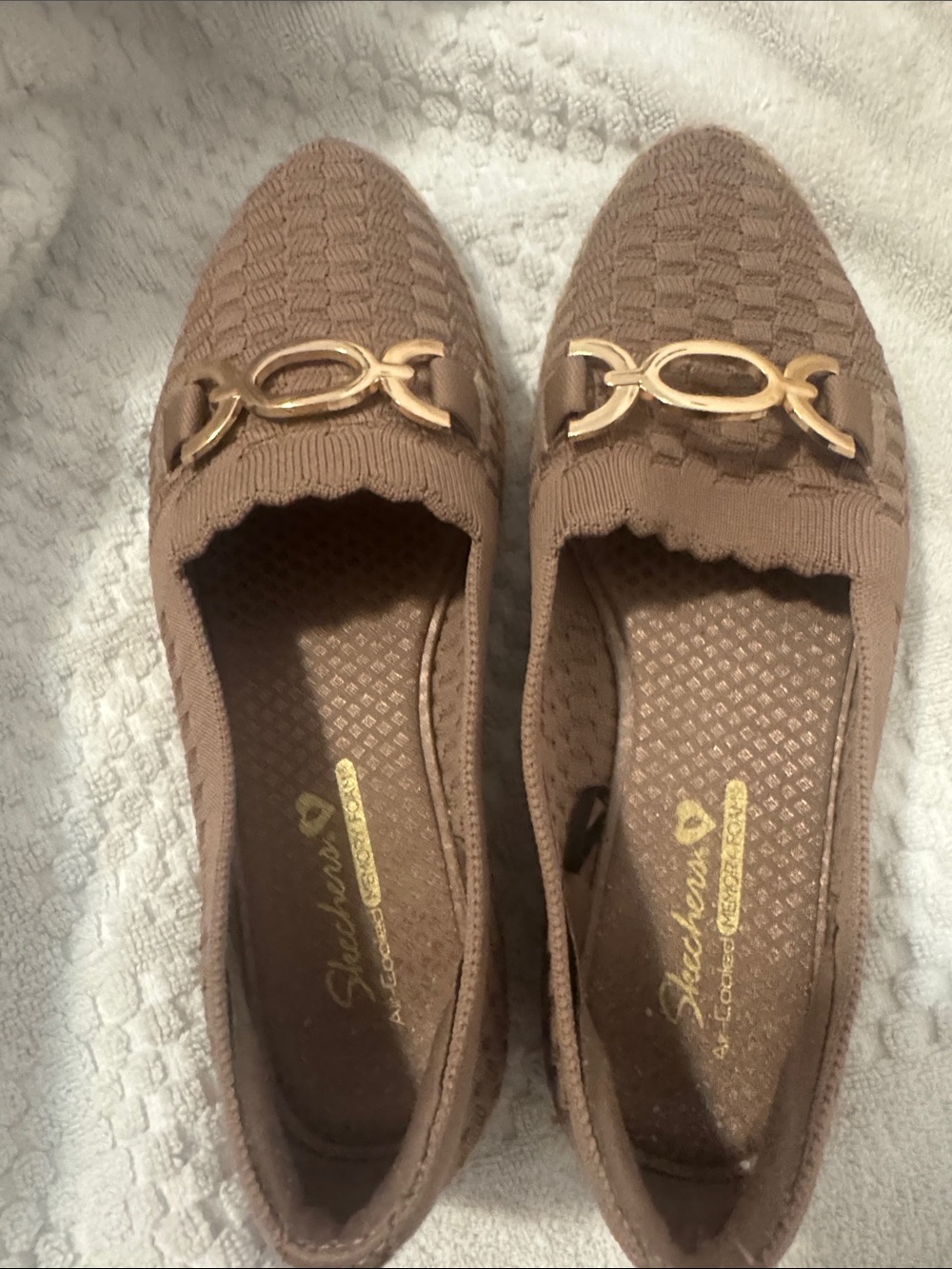 Skechers Tan Cleo Jute  with Gold-Tone Accent 6.5 nwot